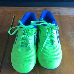 Green and Blue Soccer shoes with Textured Upper